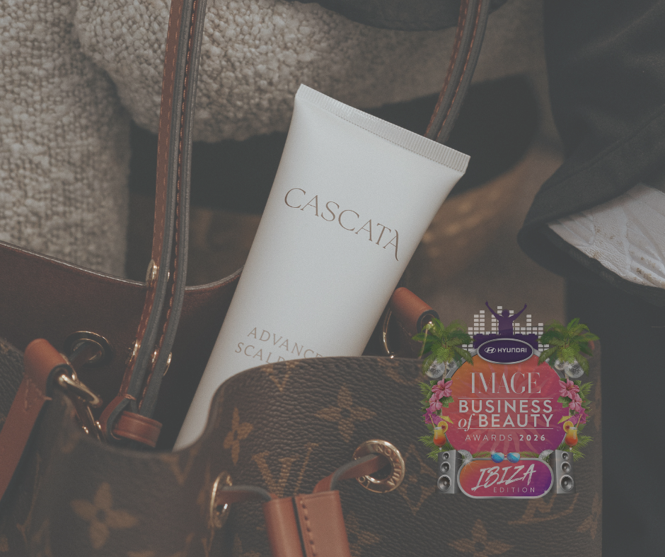 Cascata scalp-care product beside the IMAGE Business of Beauty Awards 2026 logo